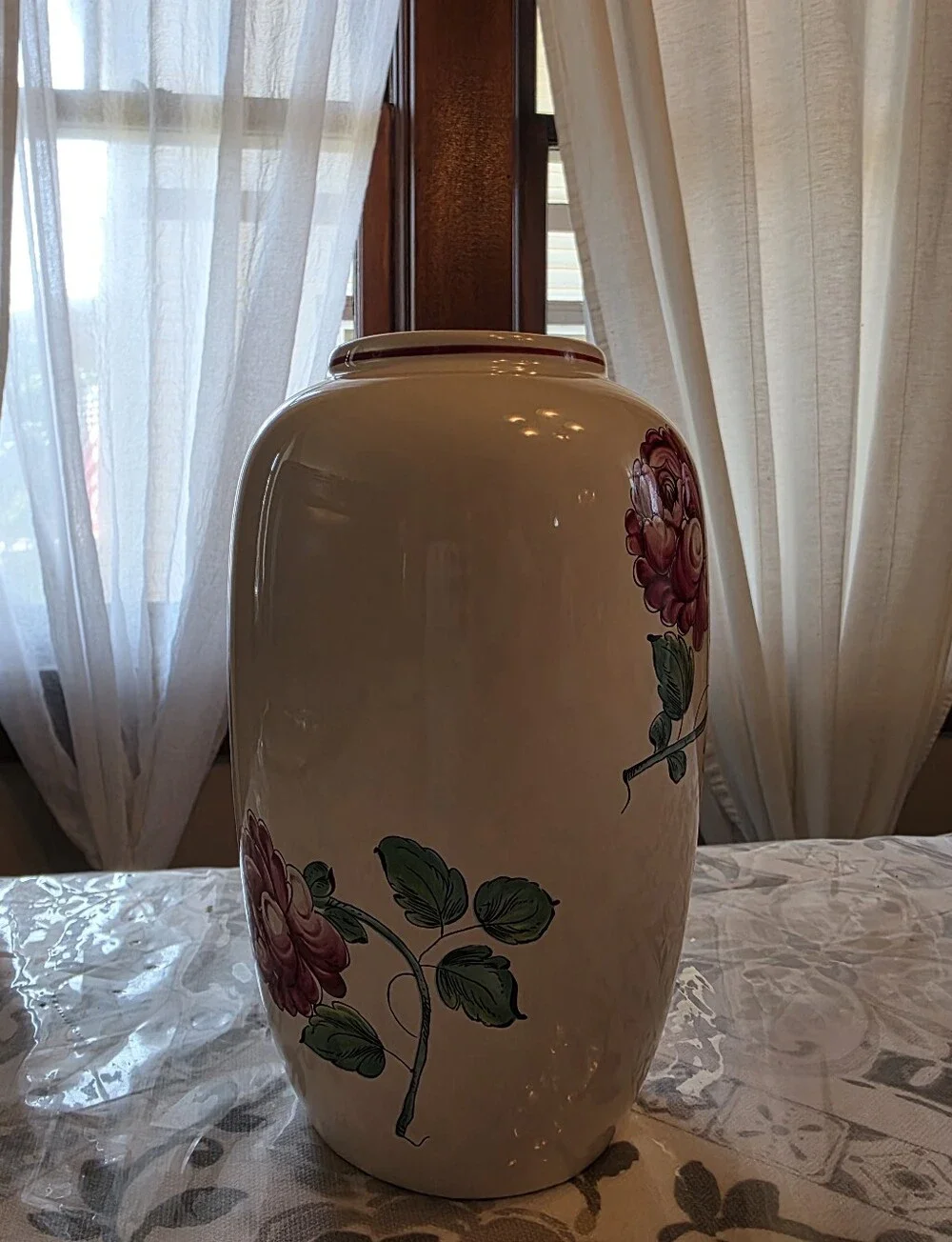 Tiffany & Co. 'Strasbourg Flowers' Portugal Ceramic Vase - Vintage Hand-Painted